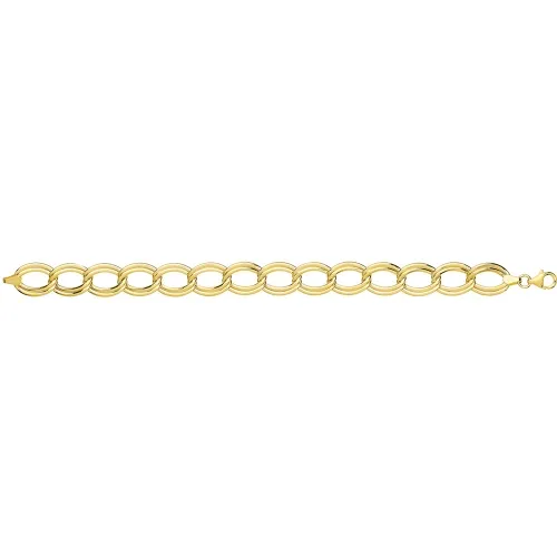 9ct Yellow Gold Ladies' 7.5"" Double Link Bracelet 4.1g